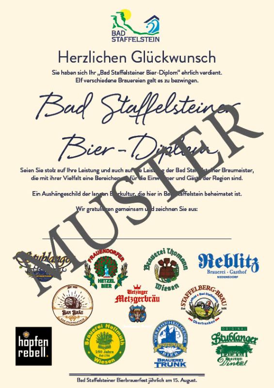 Bad Staffelstein - Bier-Diplom